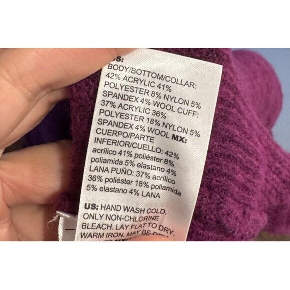 White House Black Market Small Sleeveless Soft Tank Peplum Wool Blend Purple - Picture 8 of 8